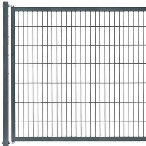 KRAUS Zaundoppeltür Kombitor Tore BxH: 398,4x140 cm, Komplett inkl. Torpfosten 8x8 cm Gr. B/H: 398,4 cm x 140 cm, grau (anthrazit) Sichtschutz