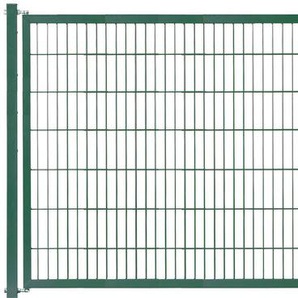 KRAUS Zaundoppeltür Kombitor Tore BxH: 398,4x140 cm, Komplett inkl. Torpfosten 8x8 cm Gr. B/H: 398,4 cm x 140 cm, grün Sichtschutz