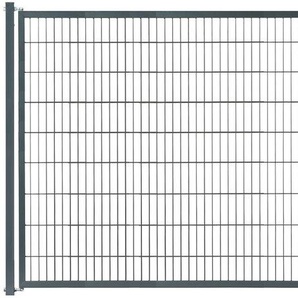 KRAUS Zaundoppeltür Kombitor Tore BxH: 398,4x180 cm, Komplett inkl. Torpfosten 8x8 cm Gr. B/H: 398,4 cm x 180 cm, grau (anthrazit) Sichtschutz