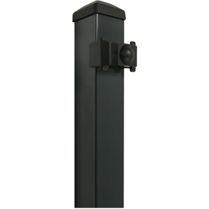 KRAUS Zaunpfosten Modell K mit Klemmhaltern Zaunpfosten 4x4x180 cm, für Höhe 120 cm grau (anthrazit) Zaunpfosten
