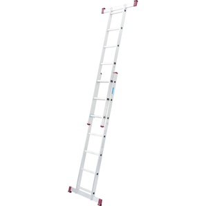 KRAUSE Schiebeleiter Corda Leitern 2x7 Sprossen Gr. B/H/L: 50 cm x 205 cm x 147 cm, grau (aluminiumfarben) Leitern