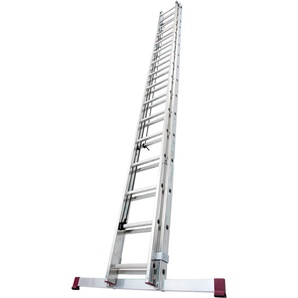KRAUSE Schiebeleiter Corda Seilzugleiter Leitern 2x16 Sprossen Gr. B/H/L: 113 cm x 665 cm x 450 cm, grau (aluminiumfarben) Leitern