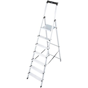 KRAUSE Stehleiter Solidy, Aluminium, 1x7 Stufen, Arbeitshöhe ca. 348 cm