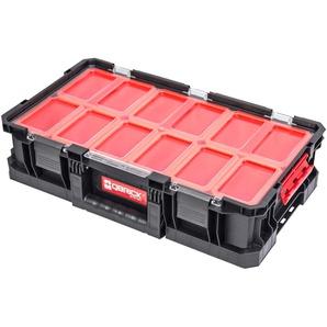 KREHER Organizer Aufbewahrungsboxen LTH: 53x31x13 cm Gr. B/H/T: 53 cm x 13 cm x 31 cm, schwarz (schwarz, rot) Ordnungsboxen Aufbewahrungsboxen