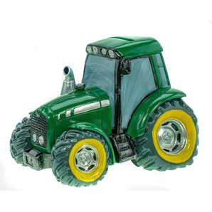 Kremers Schatzkiste Spardose Traktor grün Deko Sparschwein Figur Bauer Bauernhof