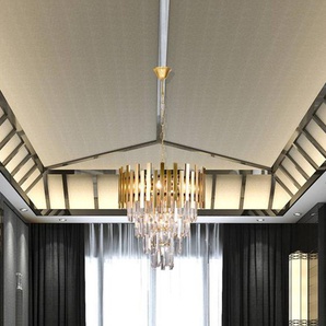 Kristall Hängelampe Aspen Eko-Light, dimmbar, messing / gold, für Wohn- / Esszimmer, Metall, Pendelleuchte ML6000