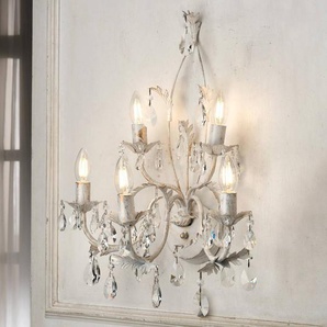 Kristall Wandlampe Teresa ONLI, dimmbar, creme / amber, für Wohn- / Esszimmer, Metall, Antik, Wandleuchte, Wandlampe Innen 4670/AP5A