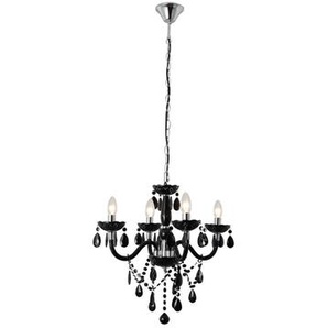 Kronleuchter Acryl-Glas, Schwarz 4-flammig, 120 cm - Lüster, Deckenleuchte, Pendelleuchte