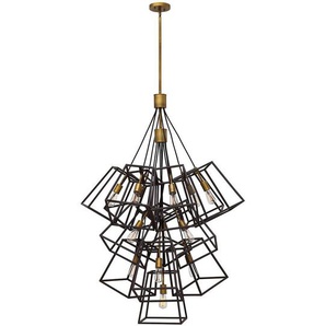 Kronleuchter Fulton , Bronze , Metall , 146.4 cm , Grüner Punkt, RoHS , Lampen & Leuchten, Innenbeleuchtung, Hängelampen, Kronleuchter