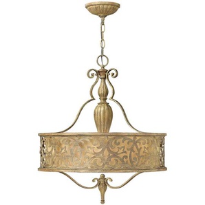 Kronleuchter Carabel , Champagner , Metall, Glas , 53.3 cm , Grüner Punkt, RoHS , Lampen & Leuchten, Innenbeleuchtung, Hängelampen, Kronleuchter