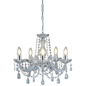 Kronleuchter , Chrom , Metall, Kunststoff, Glas , 120 cm , Lampen & Leuchten, Innenbeleuchtung, Hängelampen, Kronleuchter