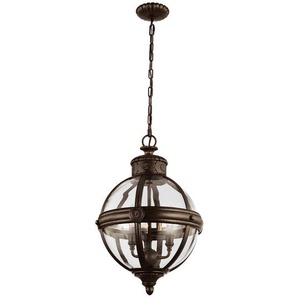 Kronleuchter Elstead FE-Adams , Bronze , Metall, Glas , 71.1 cm , Grüner Punkt, RoHS , Lampen & Leuchten, Innenbeleuchtung, Hängelampen, Kronleuchter