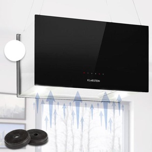 Kronleuchter l Inselabzugshaube 60cm Abluft: 590m³/h led Touch Glas schwarz - Klarstein