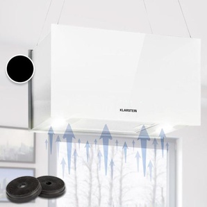 Kronleuchter l Inselabzugshaube 60cm Abluft: 590m³/h led Touch Glas weiß - Klarstein