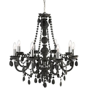 Kronleuchter Marie Therese , Grau, Chrom , Metall, Kunststoff , 150 cm , Lampen & Leuchten, Innenbeleuchtung, Hängelampen, Kronleuchter