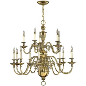 Kronleuchter Elstead Cambridge , Messing , Metall , 104 cm , Grüner Punkt, RoHS , Lampen & Leuchten, Innenbeleuchtung, Hängelampen, Kronleuchter