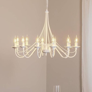 Kronleuchter Rosa ALDEX, dimmbar, weiß / opal, für Wohn- / Esszimmer, Metall, Kronleuchter 397R