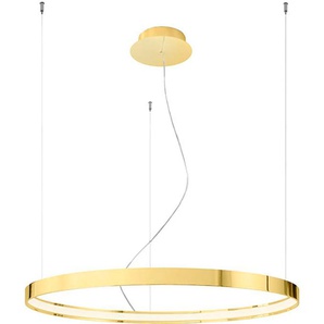 Kronleuchter SOLLUX LIGHTING RIO Lampen Gr. Höhe: 150 cm, goldfarben (golden) Pendelleuchte LED Hängeleuchten und Pendelleuchten Verteiltes Licht