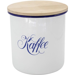 Kaffeedose KRÜGER Husum Lebensmittelaufbewahrungsbehälter Gr. H: 18 cm, weiß Kaffeedosen, Teedosen Keksdosen mit Holzdeckel