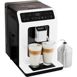 KRUPS Kaffeevollautomat EA8911 Evidence Kaffeevollautomaten inkl. Milchbehälter, intuitiver OLED-Display, extra-großer Wassertank schwarz-weiß (weiß, schwarz) Kaffeevollautomat