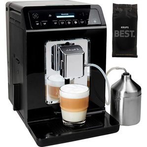 KRUPS Kaffeevollautomat EA8918 Evidence Kaffeevollautomaten OLED-Display, 12 Kaffee- und3 Tee-Variationen, 2-Tassen Funktion schwarz Kaffeevollautomat