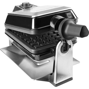 KRUPS Waffeleisen FDD95D Professional Doppelwaffeleisen, belgische Waffeln, Dreh-Funktion, 7 Bräunungsstufen schwarz (edelstahlfarben, schwarz) Waffeleisen