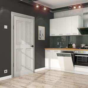 Küche Eko White Basic 240cm weiß Küchenzeile Küchenblock Einbauküche Singleküche