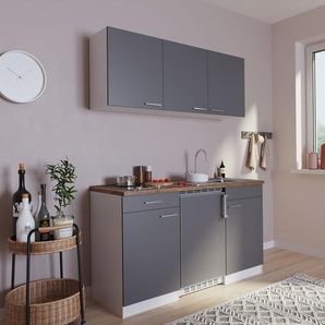 Küche Miniküche Singleküche Küchenzeile Weiß Grau Luis 150 cm Respekta KB150WGC