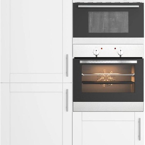 Küche OPTIFIT Ahus Komplettküchen-Sets Gr. B/H/T: 120 cm x 211,8 cm x 58,4 cm, mit E-Geräten, braun (küche: weiß) Küchenzeile Küchenzeilen mit Elektrogeräte