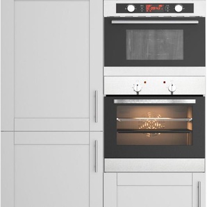 Küche OPTIFIT Ahus Komplettküchen-Sets Gr. B/H/T: 120 cm x 211,8 cm x 58,4 cm, mit E-Geräten, grau (küche: hgr, sw) Küchenzeile Küchenzeilen mit Elektrogeräte