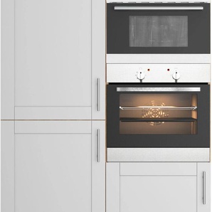 Küche OPTIFIT Ahus Komplettküchen-Sets Gr. B/H/T: 120 cm x 211,8 cm x 58,4 cm, mit E-Geräten, grau (küche: hgr, wi.ei, ei) Küchenzeile Küchenzeilen mit Elektrogeräte