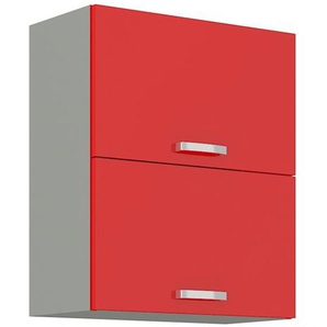 Küchen Hängeschrank 60 Glanz Rot Grau Küchenzeile Küchenblock Küche Rose Bianca