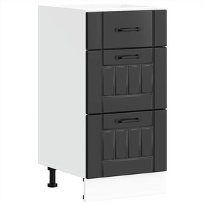 Küchen-Unterschrank Lucca Schwarz Holzwerkstoff - Vidaxl