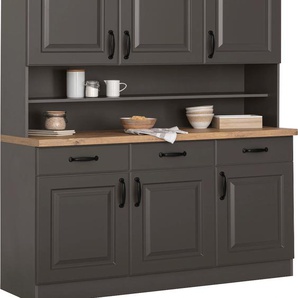 Küchenbuffet WIHO KÜCHEN Erla Schränke Gr. B/H/T: 150 cm x 181 cm x 50 cm, 6 St., grau (anthrazit, eiche) Anrichten Buffets 150 cm breit mit Kassettenfront