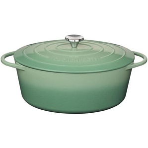 Küchenprofi Bratentopf Provence, Jadegrün, Metall, 7 L, oval, 26 cm, backofengeeignet, hitzebeständige Griffe, hitzebeständig, Kochen, Töpfe, Bräter