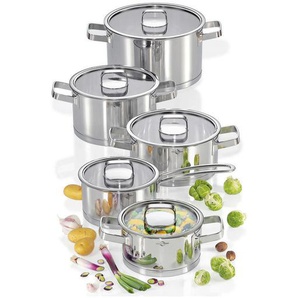 Küchenprofi Kochtopfset SAN Remo, Edelstahl, Metall, 5-teilig, 31x47x26 cm, Kochen, Töpfe, Topfsets