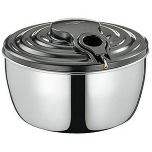 Küchenprofi Salatschleuder, Schwarz, Edelstahl, Metall, 3,25 L, rund, 15.6 cm, Kochen, Küchenhelfer, Salatschleuder