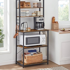Küchenregal Jamban 167 cm 60 x 167 x 40cm Braun/Dunkelbraun