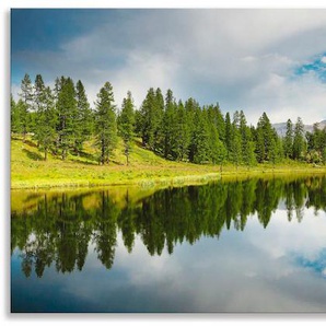 Küchenrückwand ARTLAND Bergsee Spritzschutzwände Gr. B/H: 150 cmx55 cm, blau Küchenrückwand Küchendekoration Spritzschutzwände Alu Spritzschutz mit Klebeband, einfache Montage