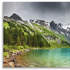 Küchenrückwand ARTLAND Bergsee Spritzschutzwände Gr. B/H: 170 cmx55 cm, grün Küchendekoration Spritzschutzwände Alu Spritzschutz mit Klebeband, einfache Montage