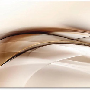 Küchenrückwand ARTLAND Braune abstrakte Welle Spritzschutzwände Gr. B/H: 110 cm x 50 cm, braun Küchendekoration