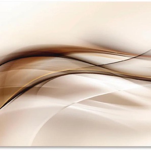 Küchenrückwand ARTLAND Braune abstrakte Welle Spritzschutzwände Gr. B/H: 90 cm x 50 cm, braun Küchendekoration