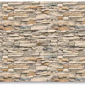 Küchenrückwand ARTLAND Braune alte Ziegelmauer Spritzschutzwände Gr. B/H: 160 cmx50 cm, beige (naturfarben) Küchendekoration Spritzschutzwände Alu Spritzschutz mit Klebeband, einfache Montage