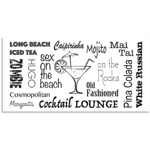 Küchenrückwand ARTLAND Cocktail Lounge Spritzschutzwände Gr. B/H: 100 cm x 50 cm, schwarz Küchendekoration Alu Spritzschutz mit Klebeband, einfache Montage