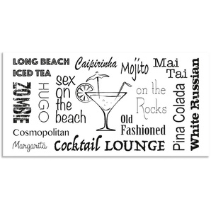 Küchenrückwand ARTLAND Cocktail Lounge Spritzschutzwände Gr. B/H: 100 cm x 50 cm, schwarz Küchendekoration