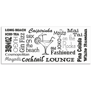 Küchenrückwand ARTLAND Cocktail Lounge Spritzschutzwände Gr. B/H: 120 cm x 50 cm, schwarz Küchendekoration Alu Spritzschutz mit Klebeband, einfache Montage