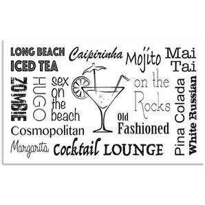 Küchenrückwand ARTLAND Cocktail Lounge Spritzschutzwände Gr. B/H: 120 cmx65 cm, schwarz Küchendekoration Spritzschutzwände Alu Spritzschutz mit Klebeband, einfache Montage
