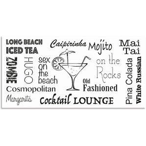 Küchenrückwand ARTLAND Cocktail Lounge Spritzschutzwände Gr. B/H: 130 cmx65 cm, schwarz Küchendekoration Spritzschutzwände Alu Spritzschutz mit Klebeband, einfache Montage