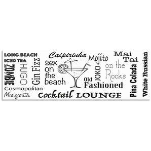 Küchenrückwand ARTLAND Cocktail Lounge Spritzschutzwände Gr. B/H: 150 cmx50 cm, schwarz Küchendekoration Spritzschutzwände Alu Spritzschutz mit Klebeband, einfache Montage