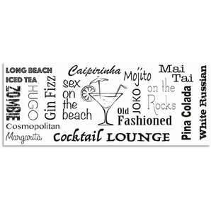 Küchenrückwand ARTLAND Cocktail Lounge Spritzschutzwände Gr. B/H: 150 cmx60 cm, schwarz Küchendekoration Spritzschutzwände Alu Spritzschutz mit Klebeband, einfache Montage